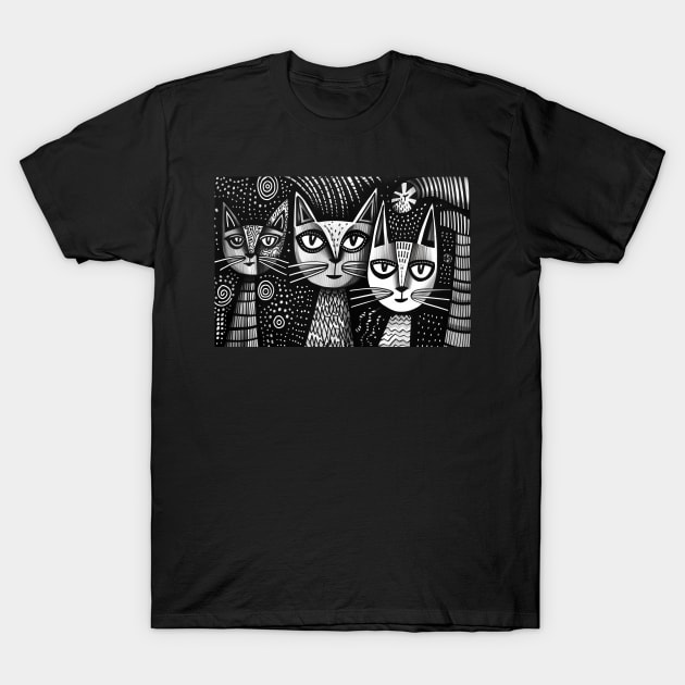 Catkins Monochrome Classics #11 T-Shirt by OXZO